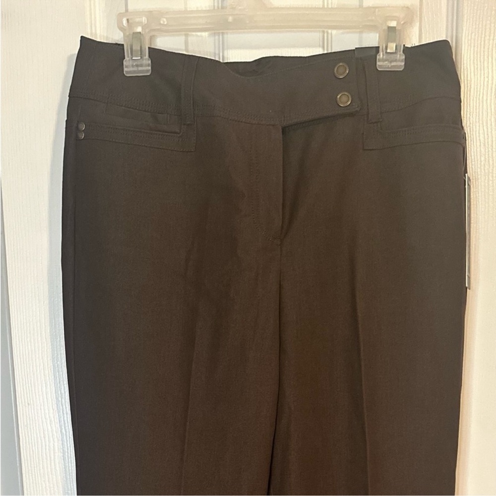 NWT Larry Levine Women’s Black Stretch Straight Leg Trousers Pants Size 10